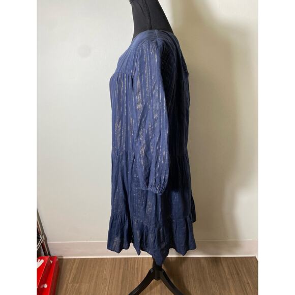 Trovata Birds of Paradis Blue Knee Length A-Line Dress Sz M - Picture 2 of 5